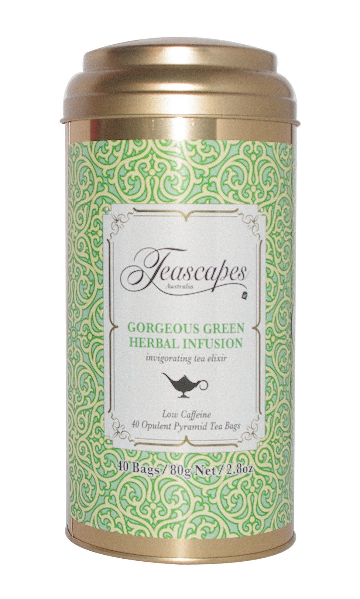 Gorgeous Green Pyramid Tea Bags - 40 bag tin