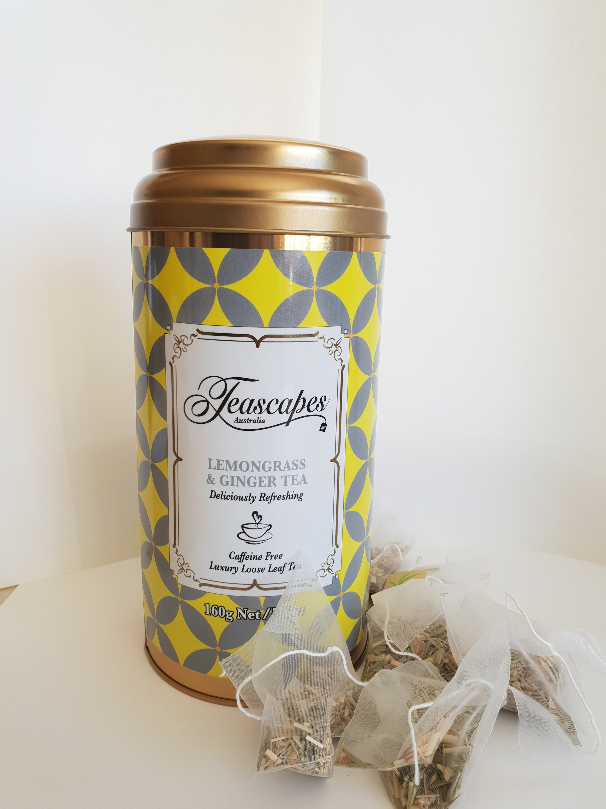Lemongrass & Ginger Organic Pyramid Tea Bags - 40 bag tin