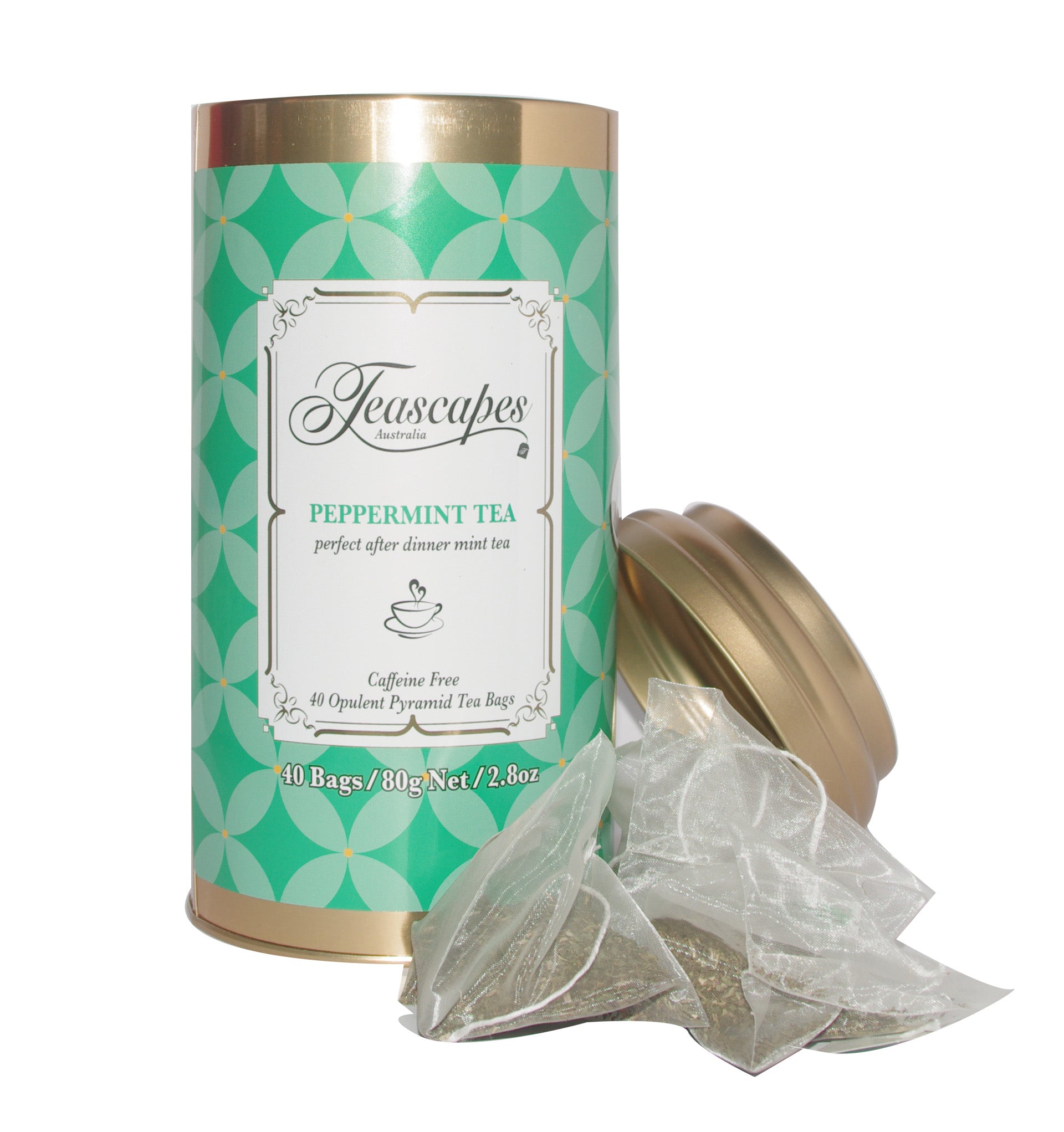 Peppermint Organic Pyramid Tea Bags - 40 bag tin